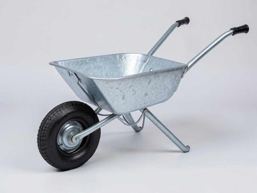 Galvanised steel garden wheelbarrow — 90L
